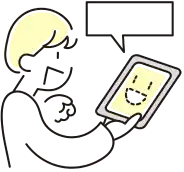 デジタルなAIキャラが会話するイラスト